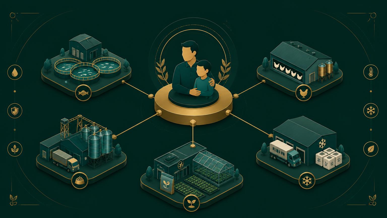 Diagram of the Global B2B Group ecosystem connecting specialised industrial project platforms