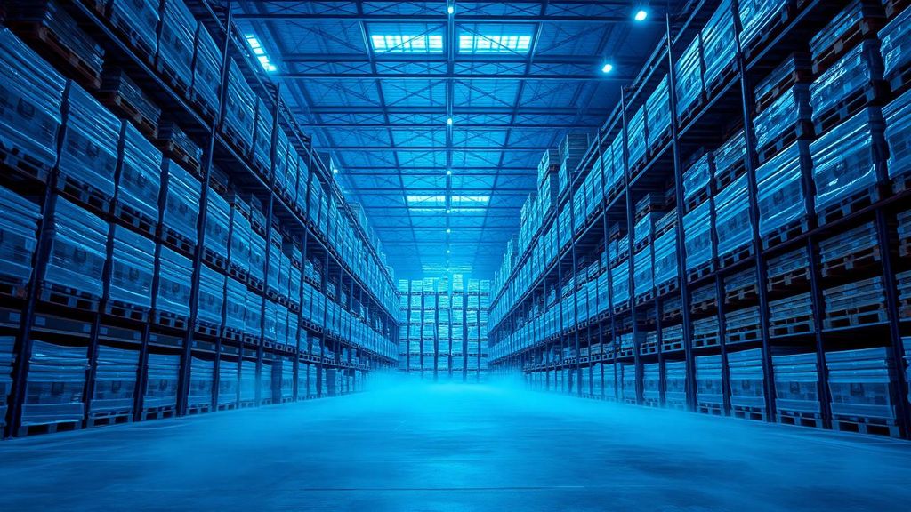 Cold storage warehouse with pallet racking